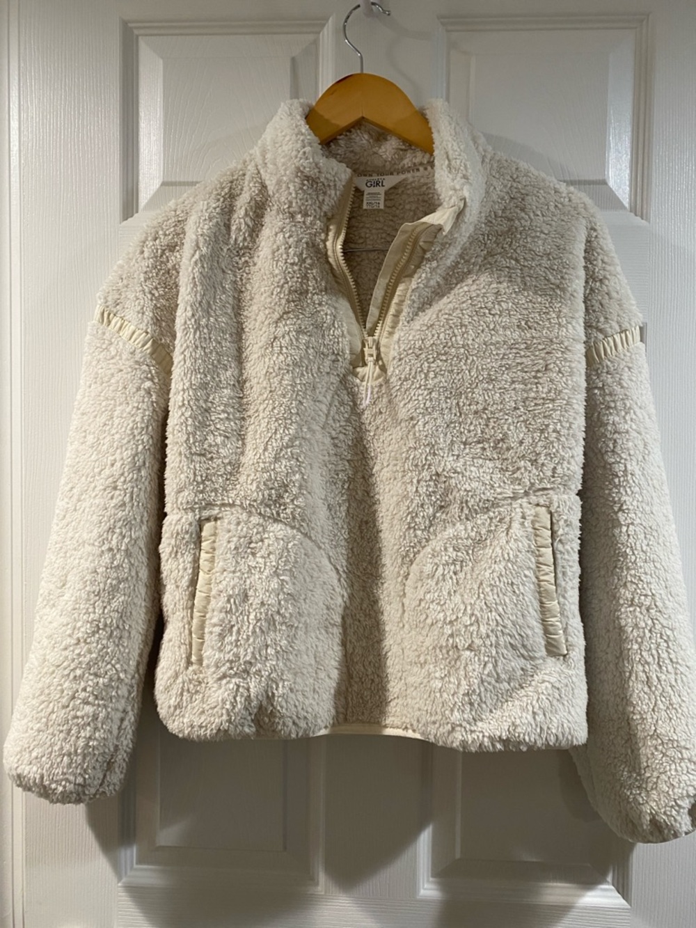Athleta Girl Cream Sherpa Zip Jacket - Size XXL / 16
